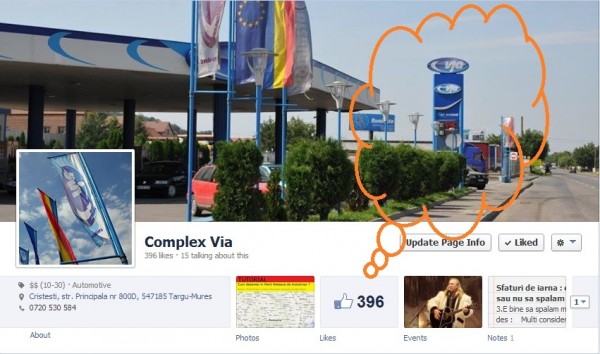 396 likes pentru pagina de facebook Complex Via