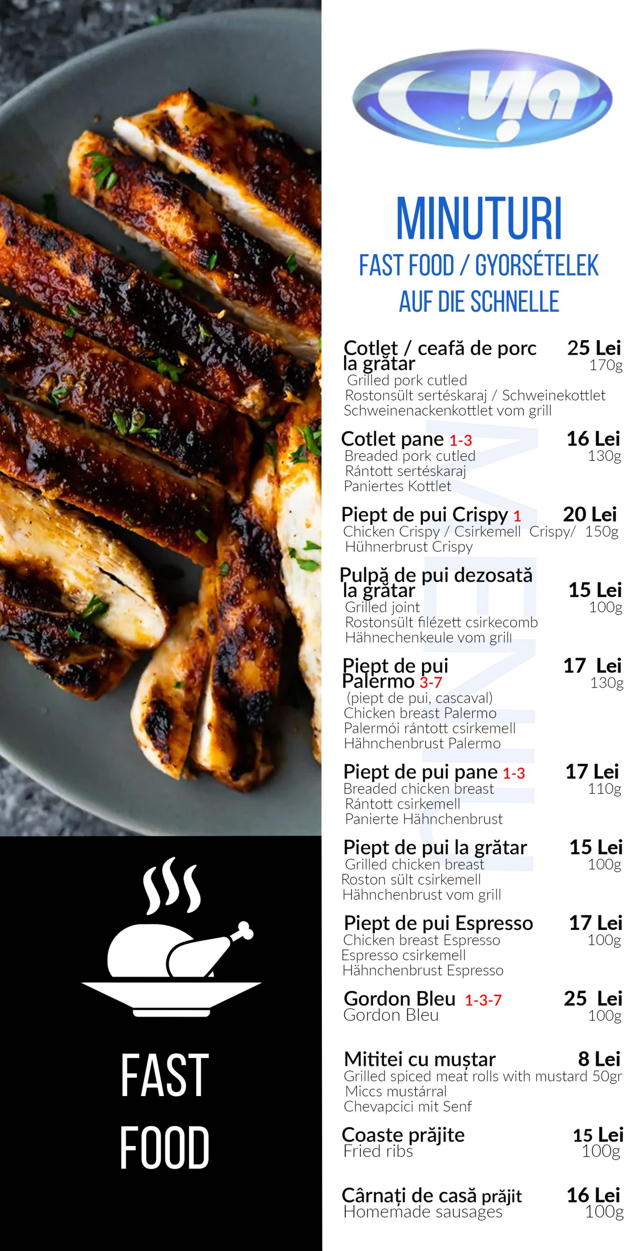 MENIU RESTAURANT VIA MENIU RESTAURANT VIA